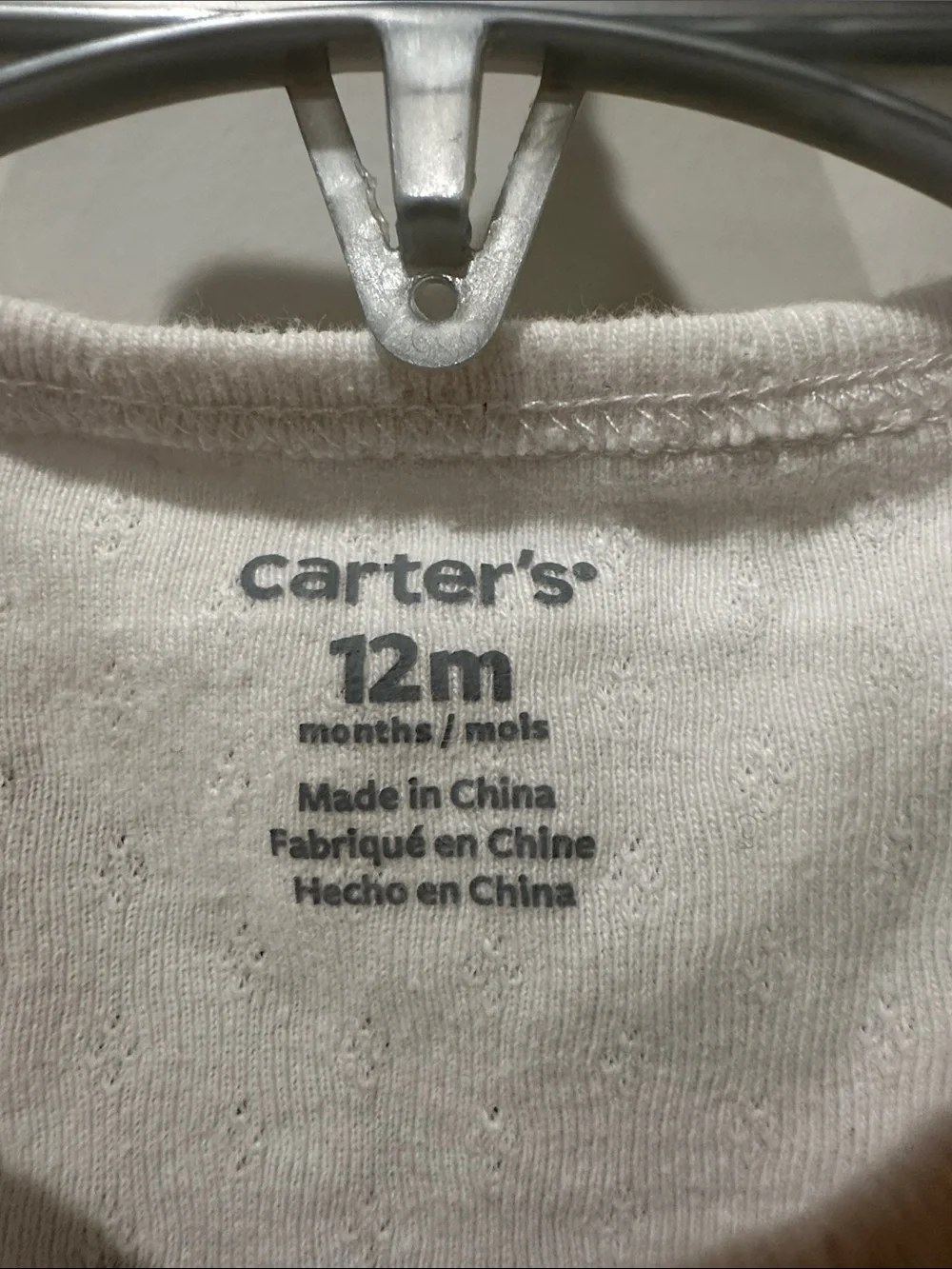 Carter's White Top with Gray Plaid Suspender Skirt